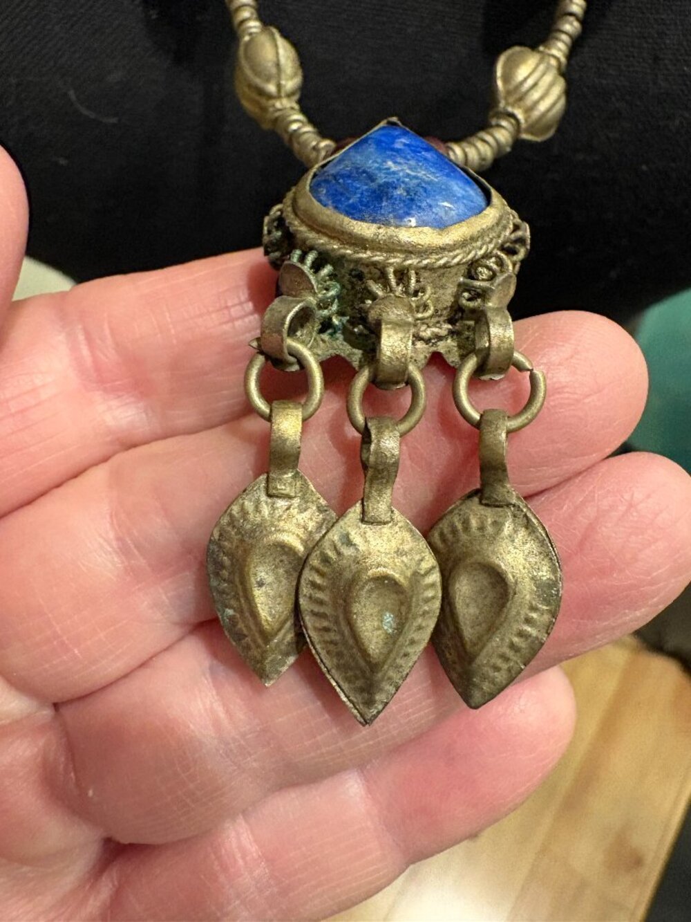 Handmade Vintage Lapis Stone Tibetan Necklace